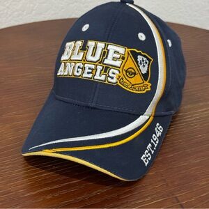 Blue Angels USA Navy - Blue & Yellow Adjustable Cotton Baseball Hat, ML Caps